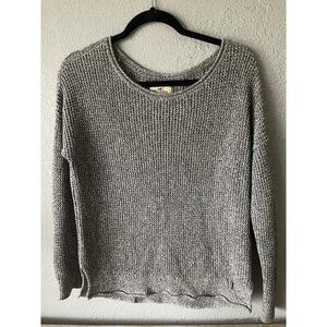 HOLLISTER WOMENS KNIT UNISEX SWEATER ROUND NECK COLOR GRAY PULLOVER SZ M